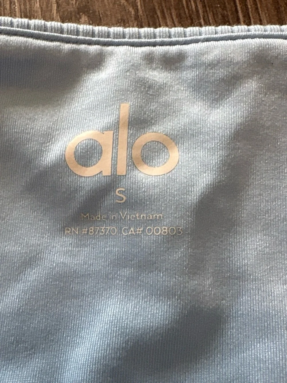ALO Yoga Ribbed Cropped Top & High-Waist Leggings Set in Light Blue - Picture 5 of 6